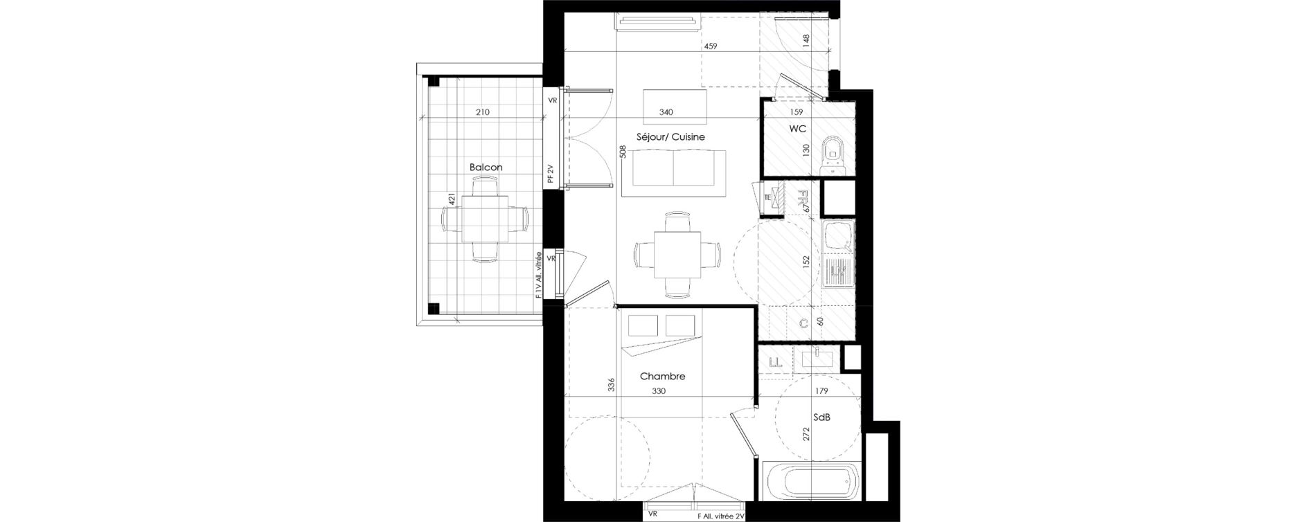 Appartement T2 de 40,79 m2 &agrave; Thonon-Les-Bains Cr&ecirc;te