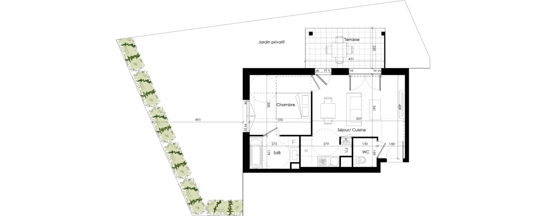 Appartement T2 de 40,79 m2 &agrave; Thonon-Les-Bains Cr&ecirc;te