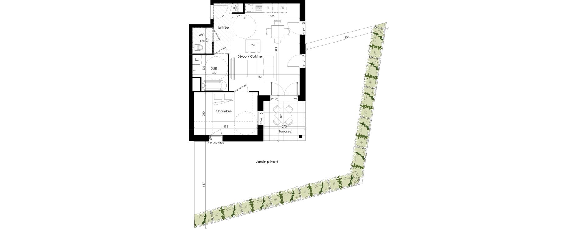 Appartement T2 de 47,58 m2 &agrave; Thonon-Les-Bains Cr&ecirc;te