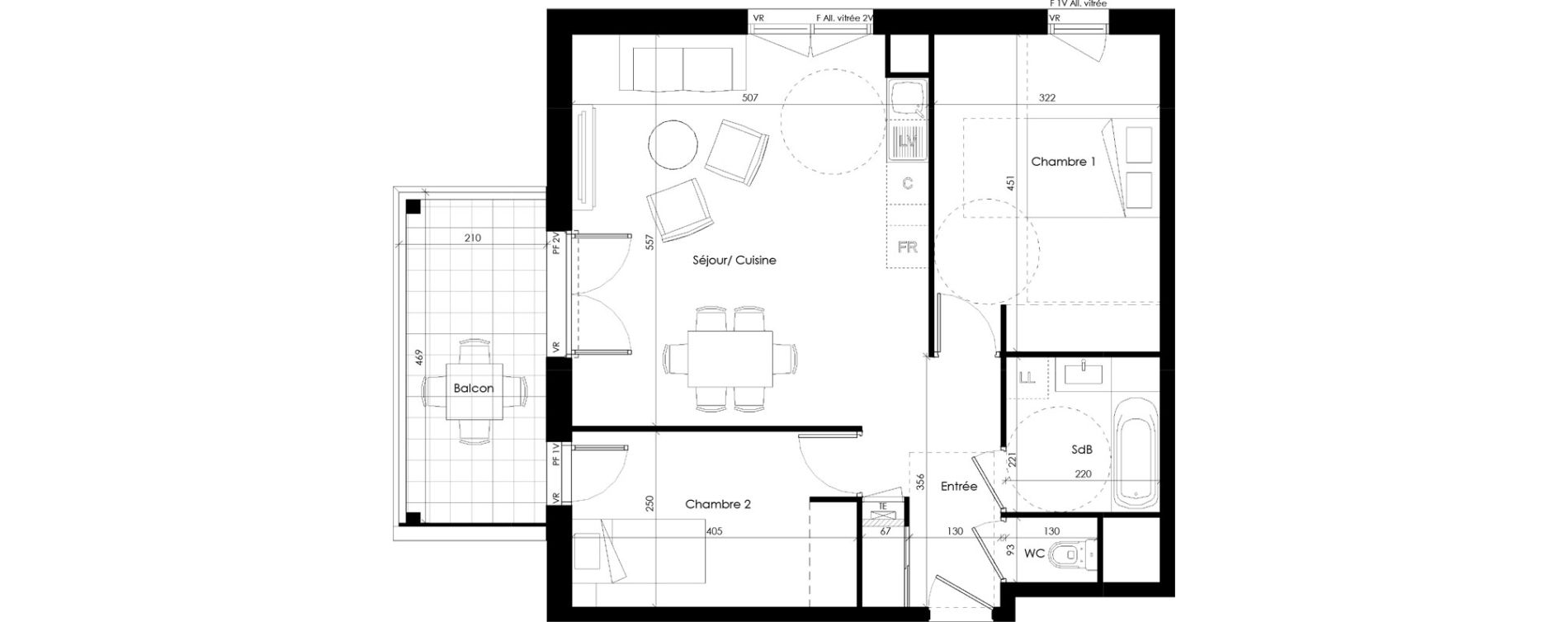 Appartement T3 de 64,27 m2 &agrave; Thonon-Les-Bains Cr&ecirc;te