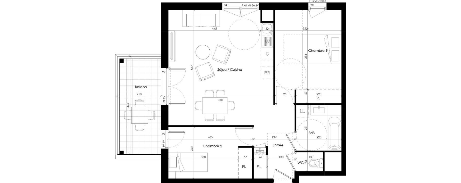 Appartement T3 de 64,27 m2 &agrave; Thonon-Les-Bains Cr&ecirc;te