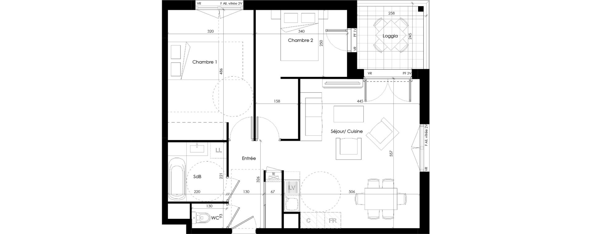 Appartement T3 de 66,24 m2 &agrave; Thonon-Les-Bains Cr&ecirc;te