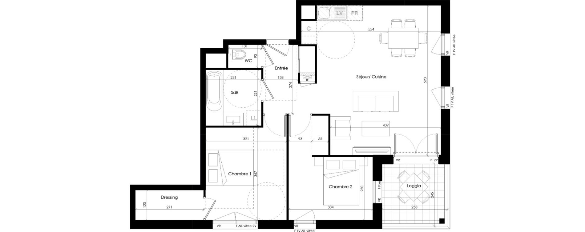 Appartement T3 de 66,72 m2 &agrave; Thonon-Les-Bains Cr&ecirc;te