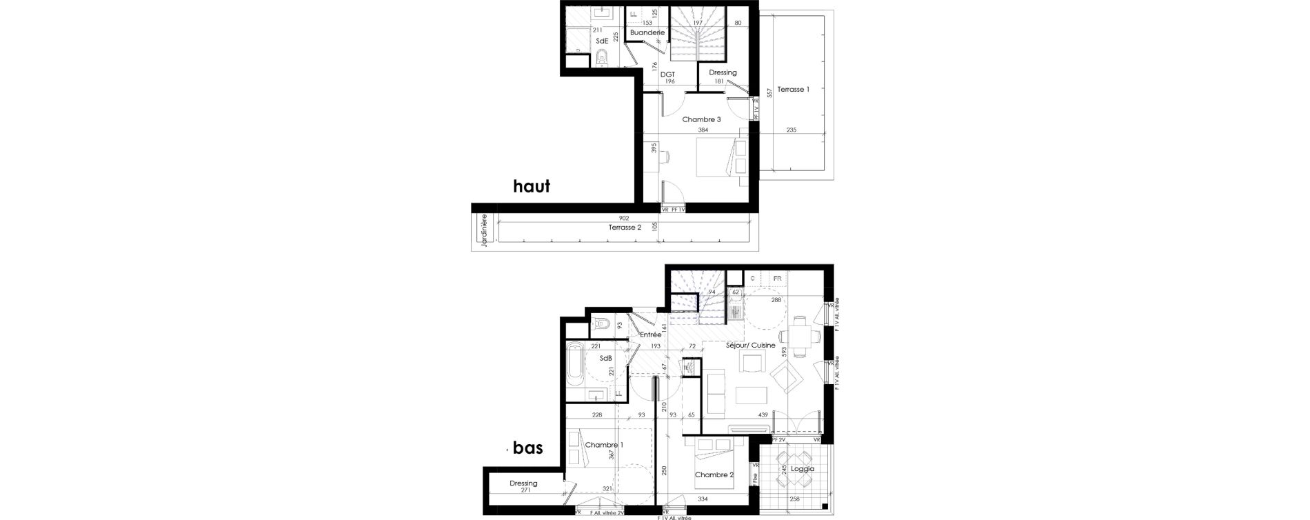 Duplex T5 de 91,85 m2 &agrave; Thonon-Les-Bains Cr&ecirc;te