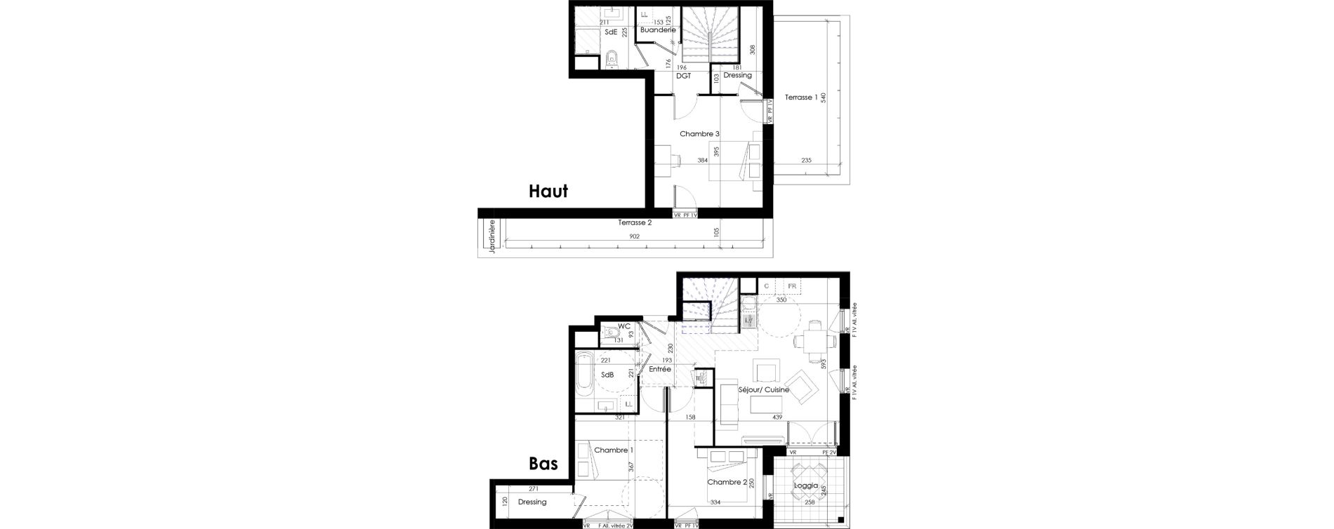 Duplex T5 de 91,85 m2 &agrave; Thonon-Les-Bains Cr&ecirc;te