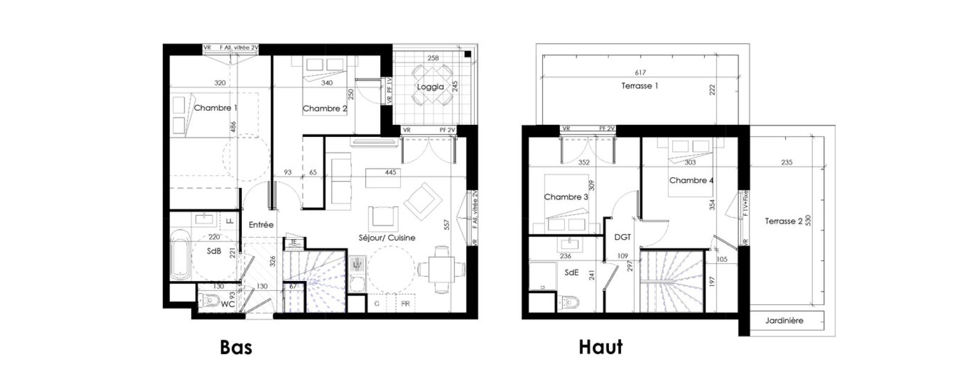 Duplex T5 de 94,13 m2 &agrave; Thonon-Les-Bains Cr&ecirc;te