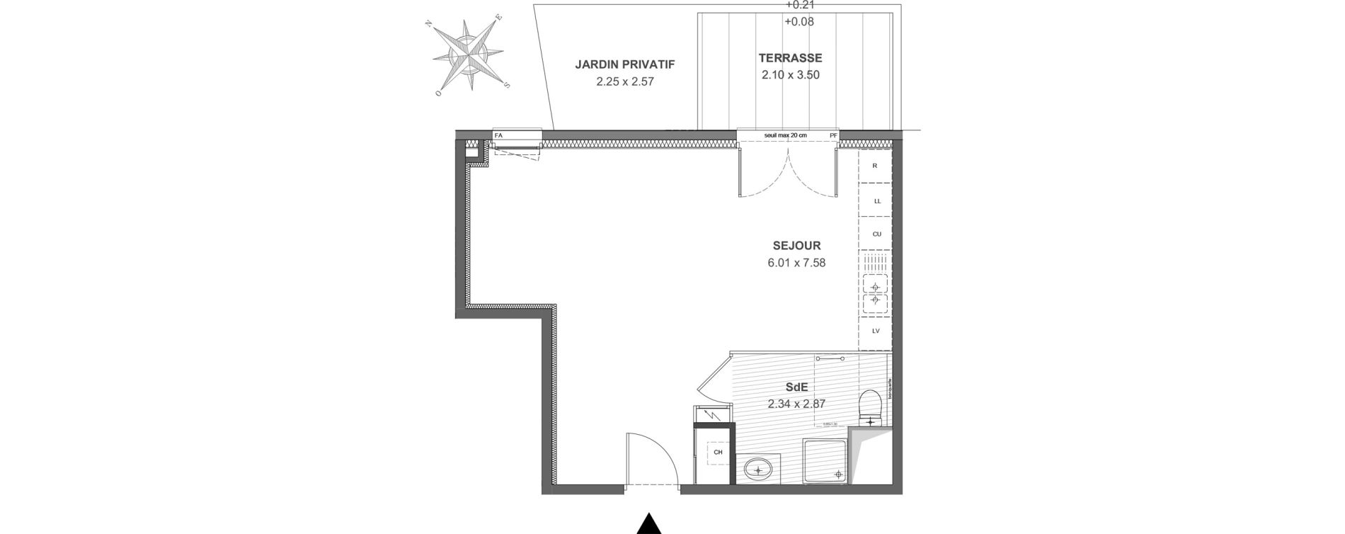 Appartement T1 de 39,10 m2 &agrave; Thonon-Les-Bains Rives - concise