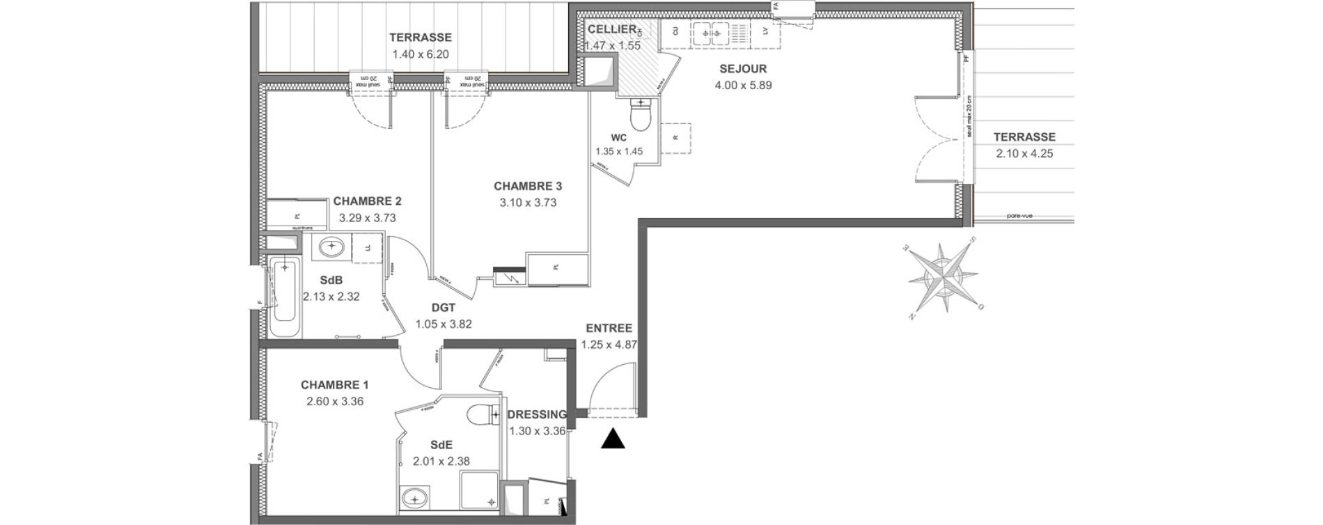 Appartement T4 de 82,73 m2 &agrave; Thonon-Les-Bains Rives - concise