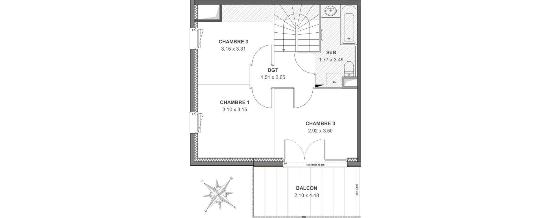 Appartement T4 de 75,92 m2 &agrave; Thonon-Les-Bains Rives - concise
