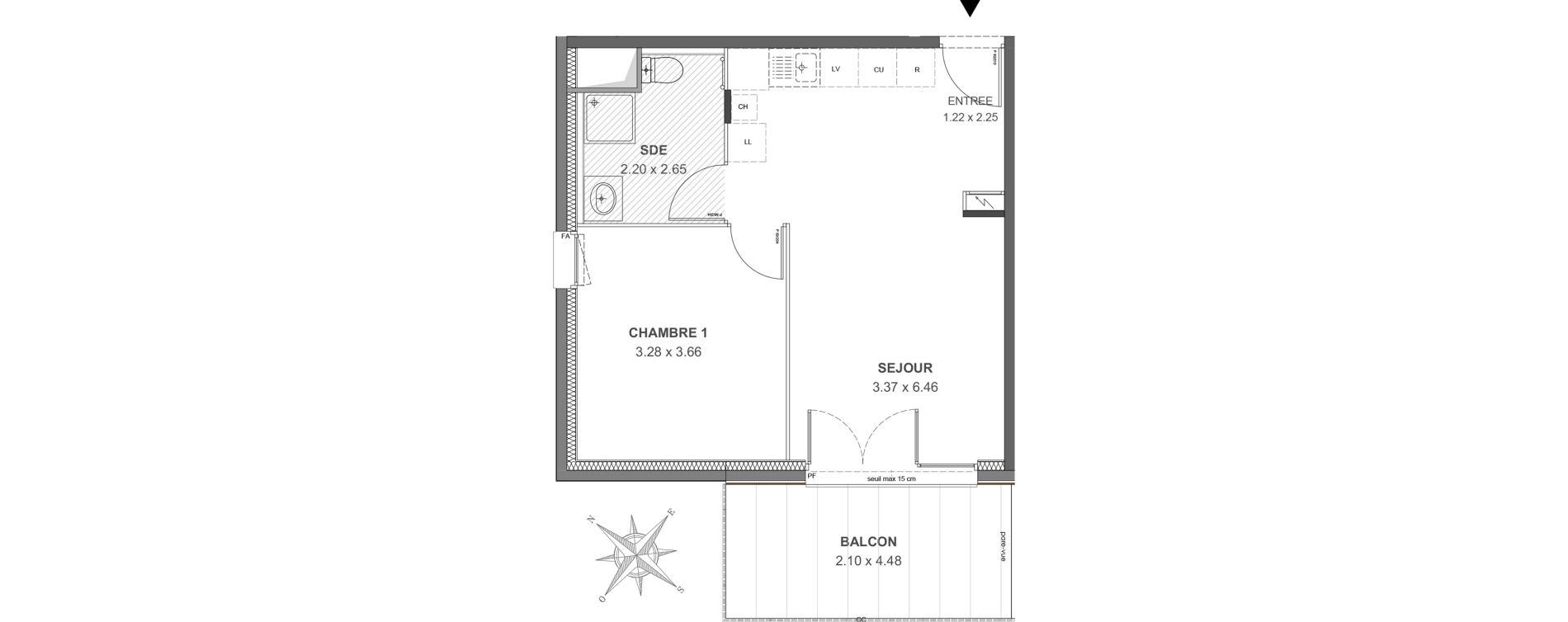 Appartement T2 de 41,49 m2 &agrave; Thonon-Les-Bains Rives - concise