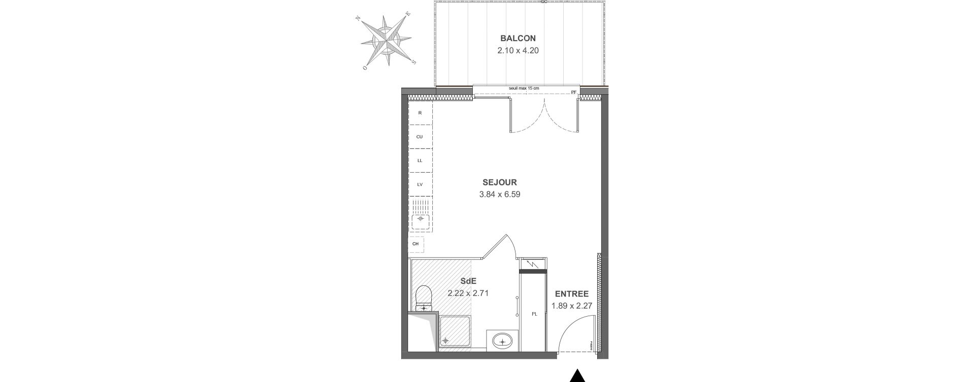 Appartement T1 de 28,86 m2 &agrave; Thonon-Les-Bains Rives - concise