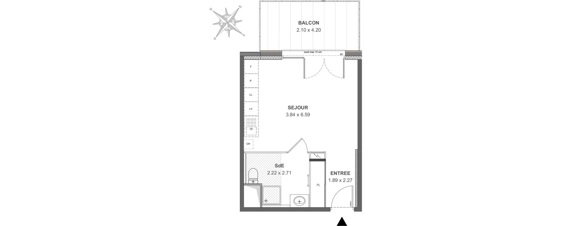 Appartement T1 de 28,86 m2 &agrave; Thonon-Les-Bains Rives - concise