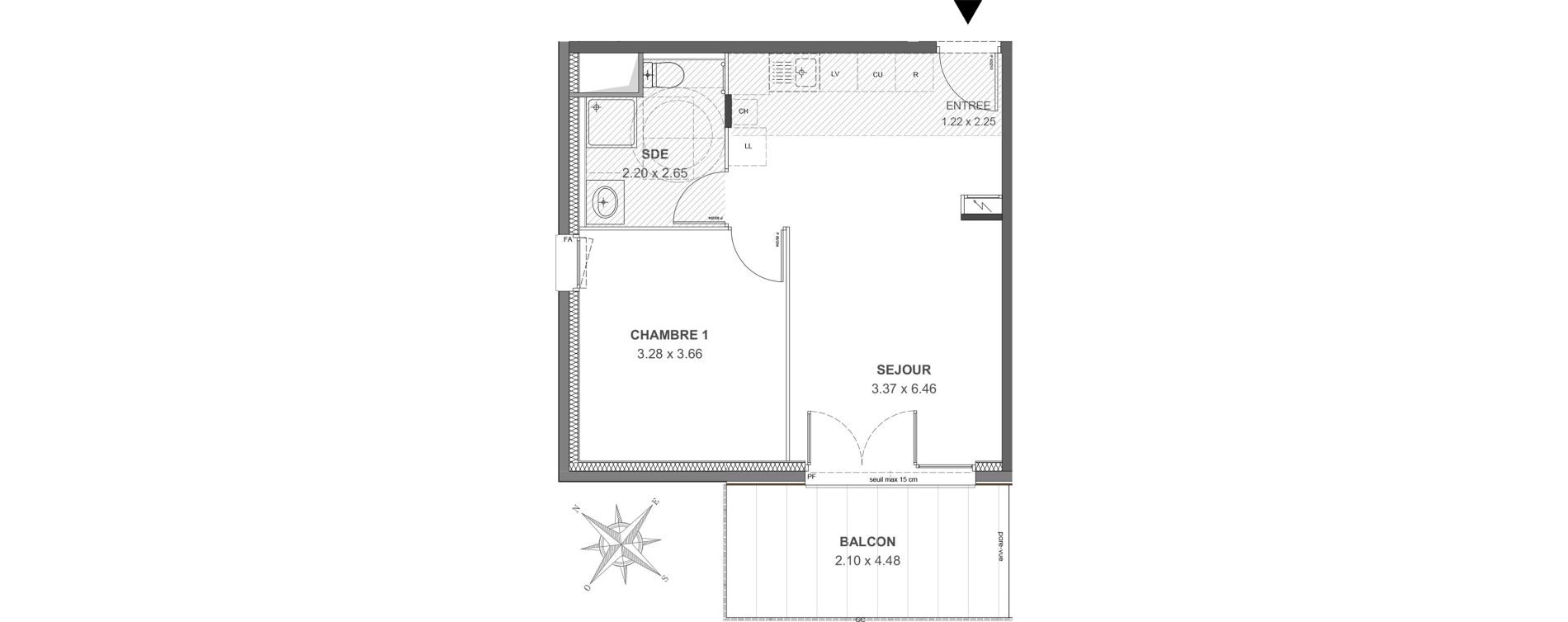 Appartement T2 de 41,46 m2 &agrave; Thonon-Les-Bains Rives - concise