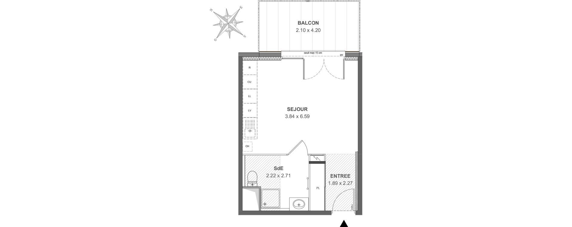 Appartement T1 de 28,85 m2 &agrave; Thonon-Les-Bains Rives - concise