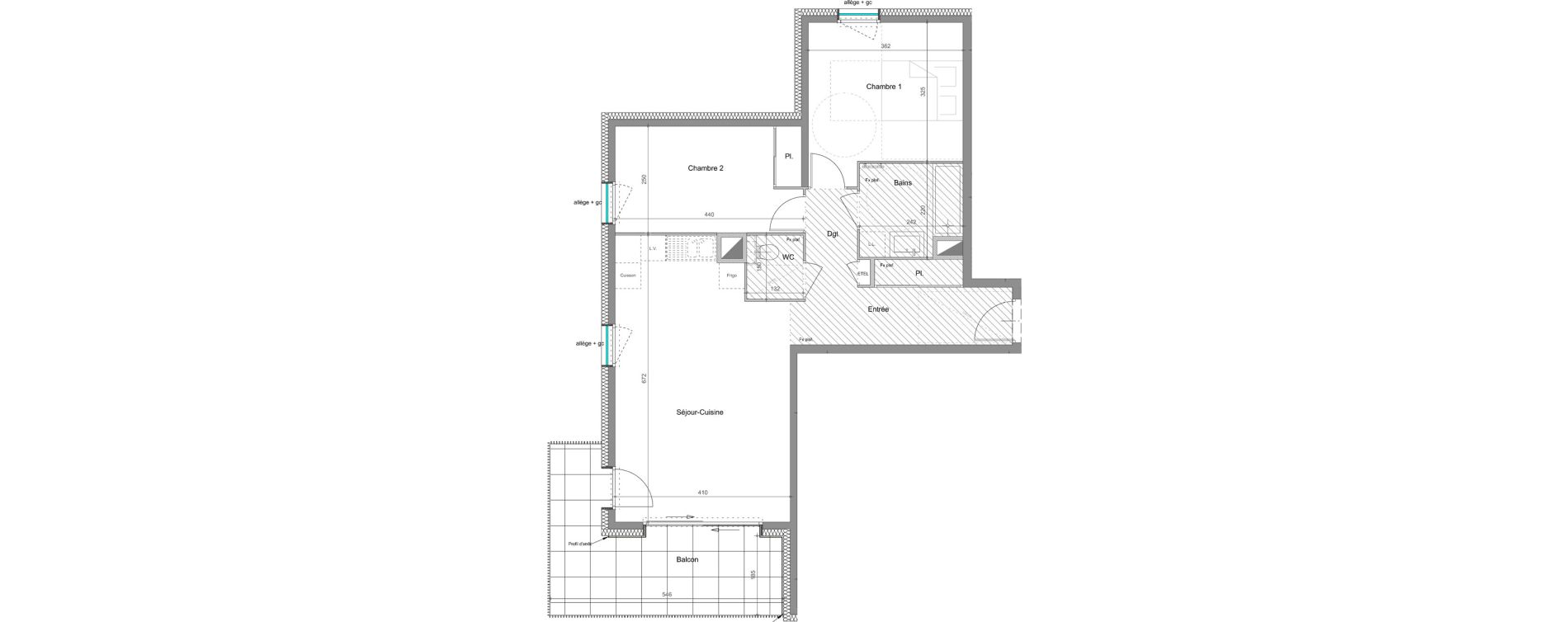 Appartement T3 de 66,70 m2 &agrave; Thonon-Les-Bains Rives - concise