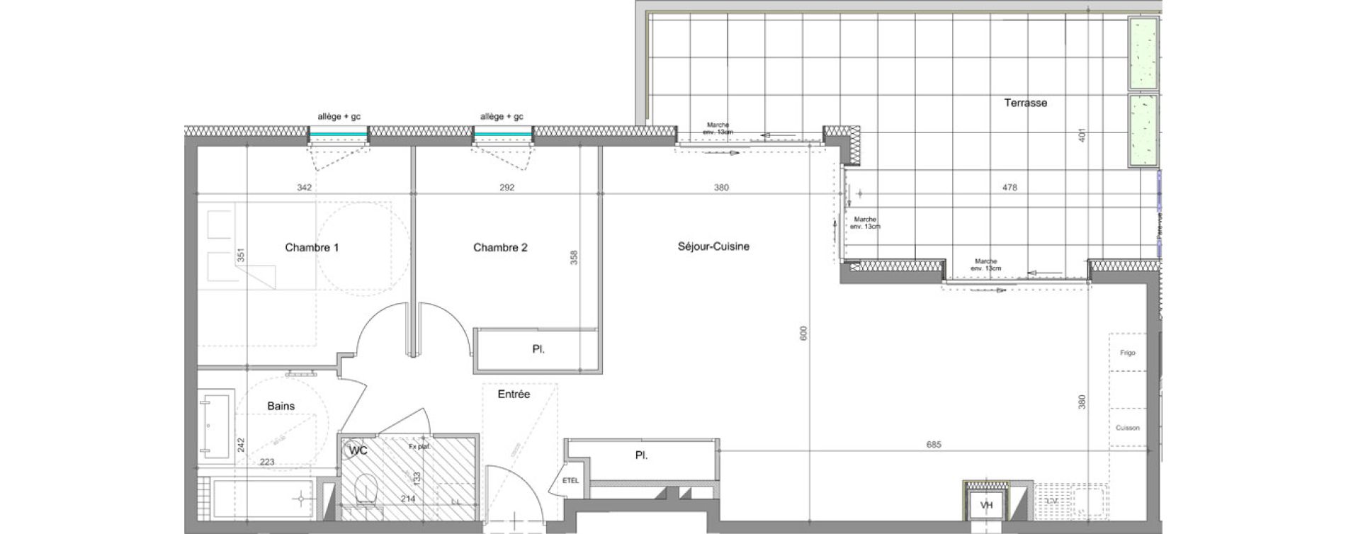 Appartement T3 de 75,94 m2 &agrave; Thonon-Les-Bains Rives - concise