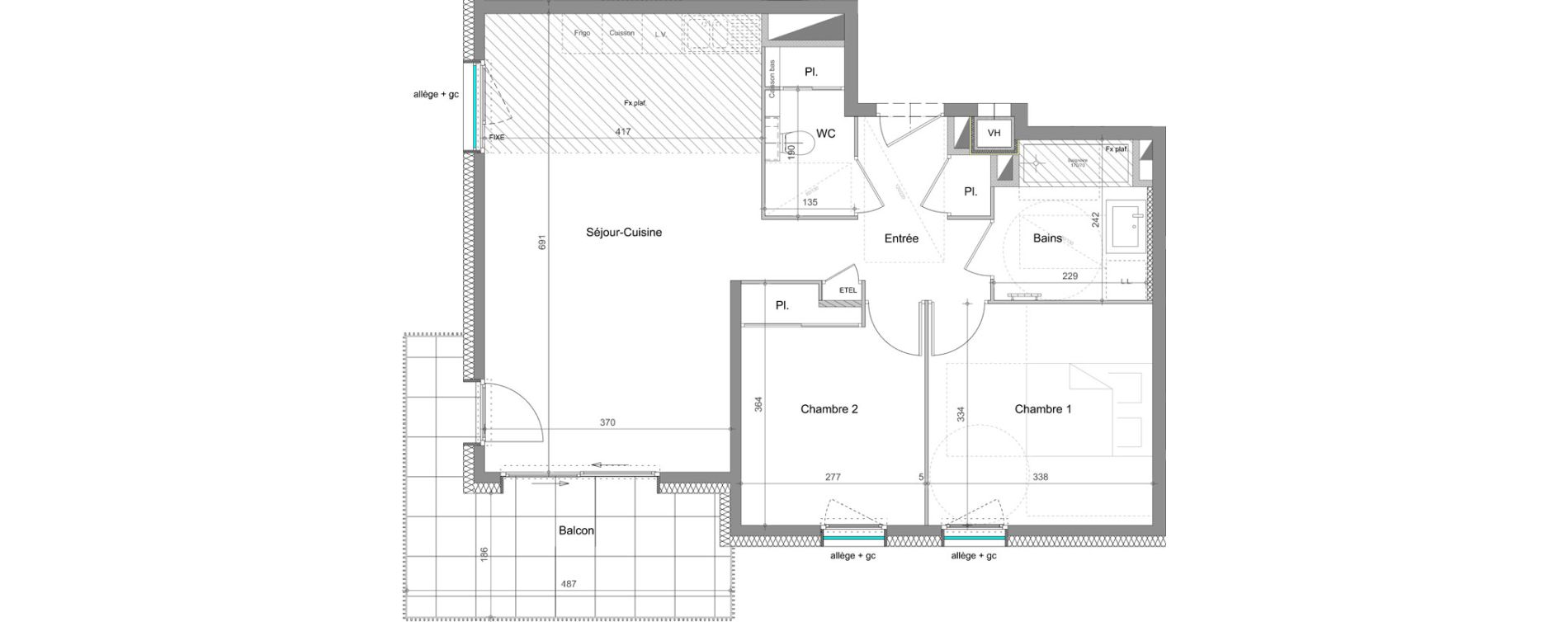 Appartement T3 de 62,77 m2 &agrave; Thonon-Les-Bains Rives - concise