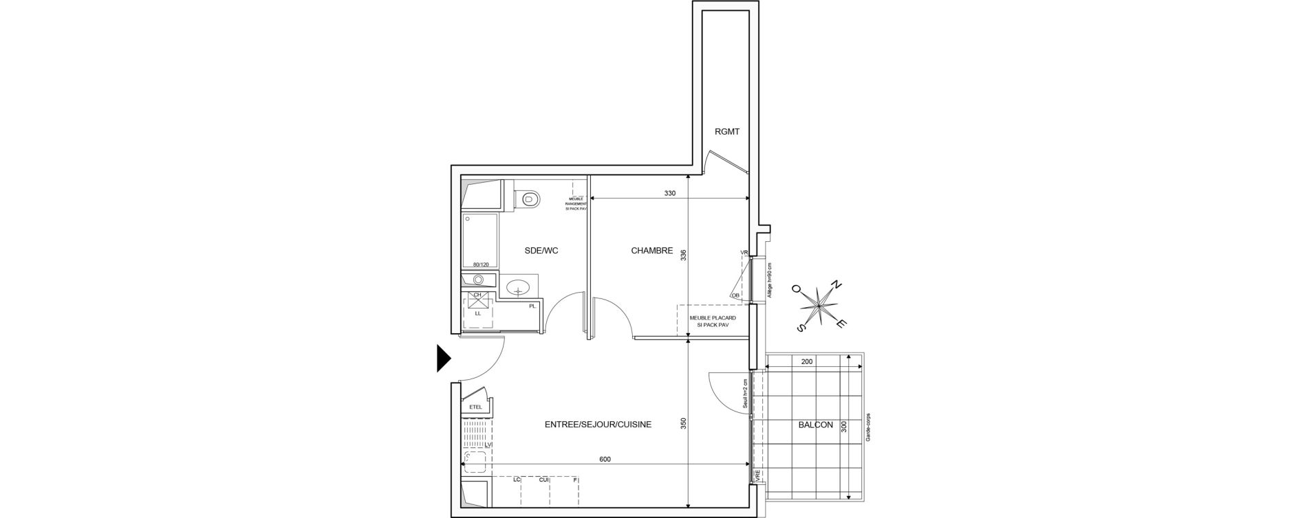 Appartement T2 de 42,28 m2 &agrave; Thonon-Les-Bains Corzent - marclaz