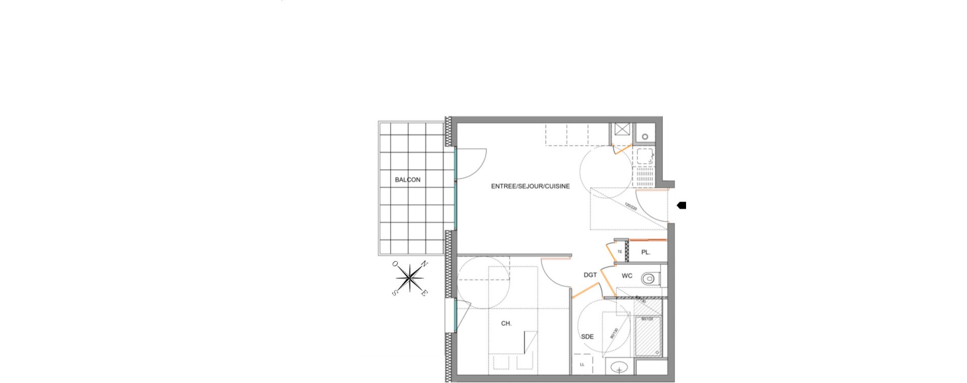 Appartement T2 de 40,23 m2 &agrave; Thonon-Les-Bains Corzent - marclaz