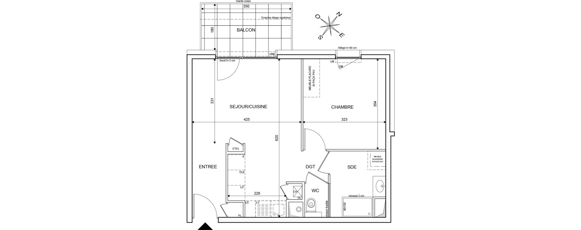 Appartement T2 de 44,54 m2 &agrave; Thonon-Les-Bains Corzent - marclaz