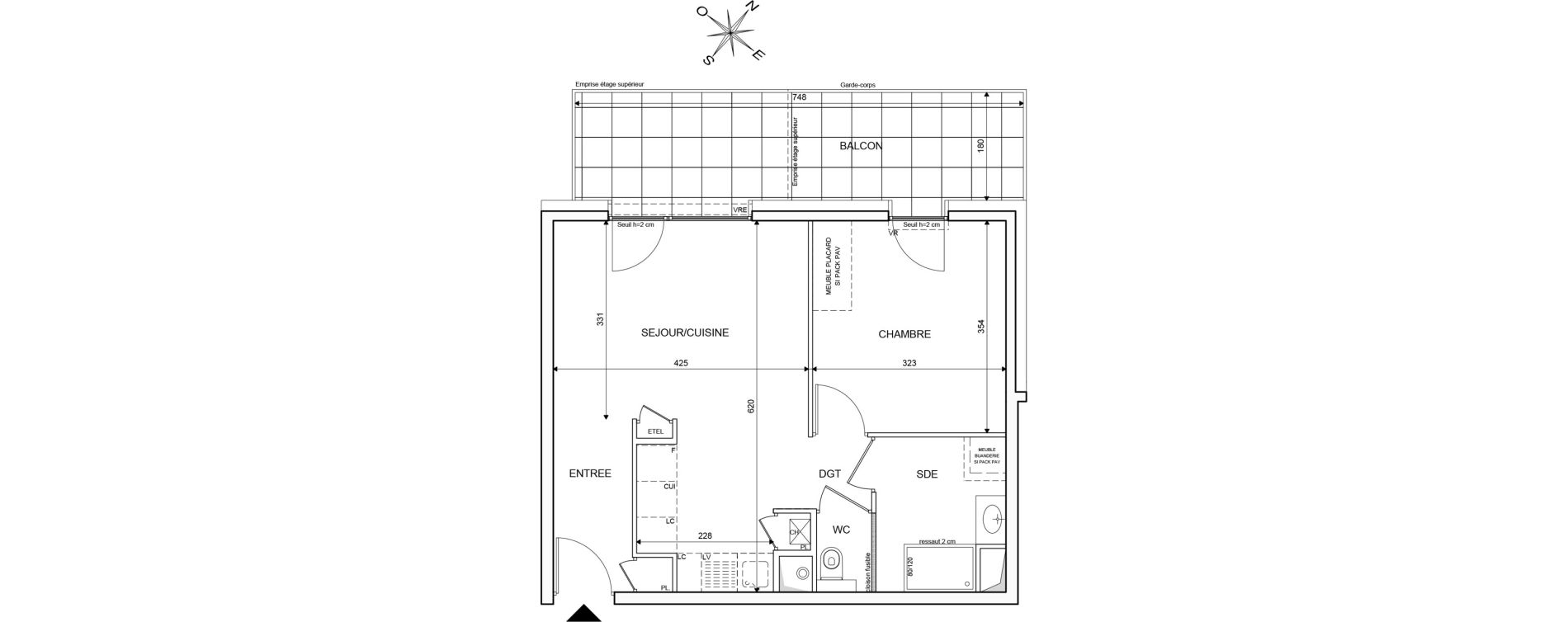 Appartement T2 de 44,54 m2 &agrave; Thonon-Les-Bains Corzent - marclaz