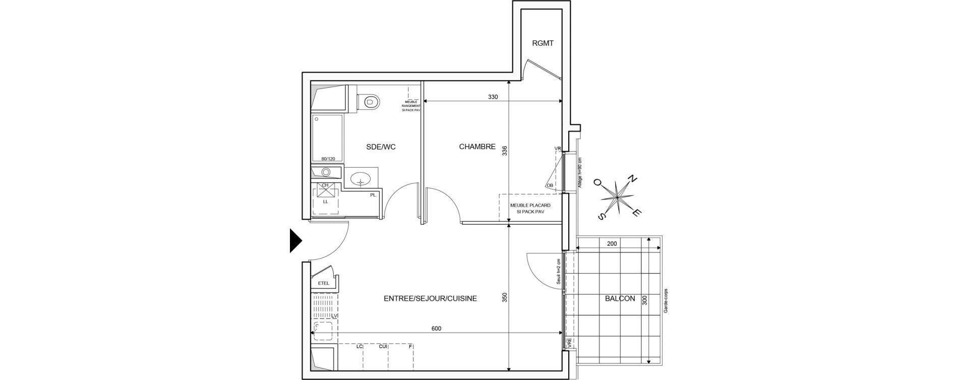 Appartement T2 de 40,61 m2 &agrave; Thonon-Les-Bains Corzent - marclaz