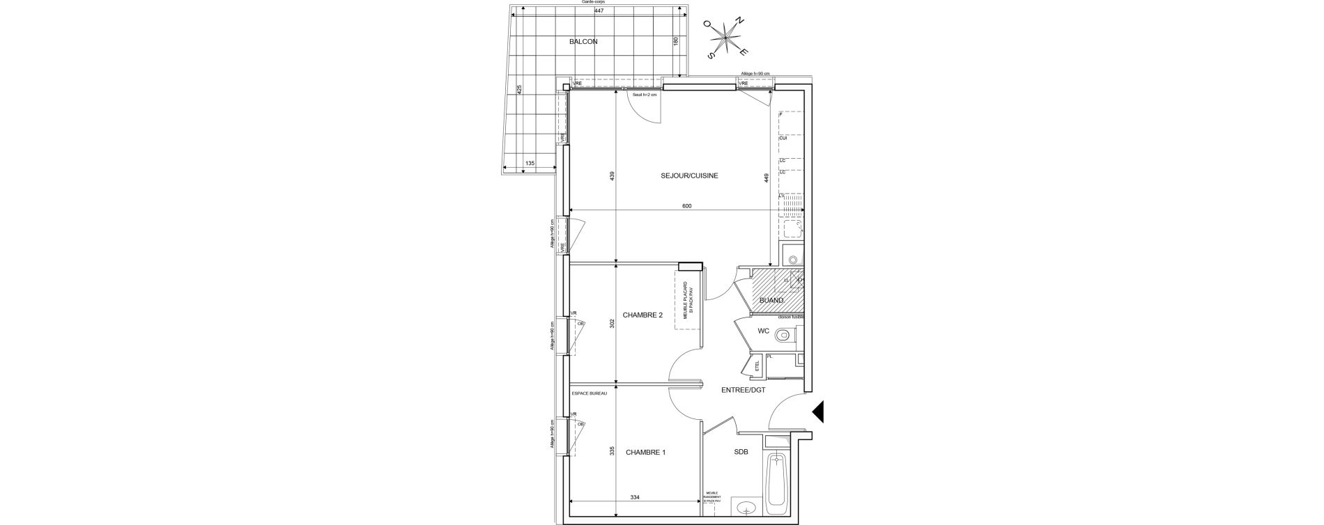 Appartement T3 de 61,91 m2 &agrave; Thonon-Les-Bains Corzent - marclaz