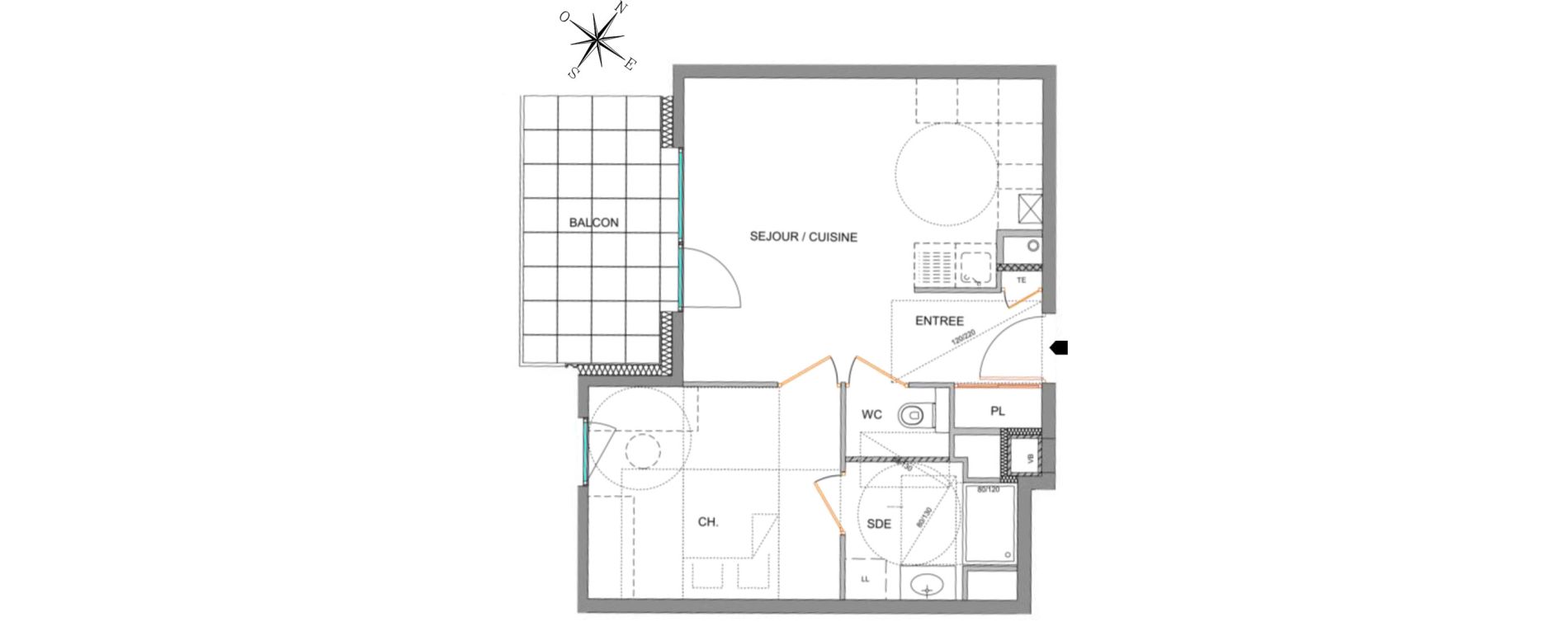 Appartement T2 de 40,98 m2 &agrave; Thonon-Les-Bains Corzent - marclaz