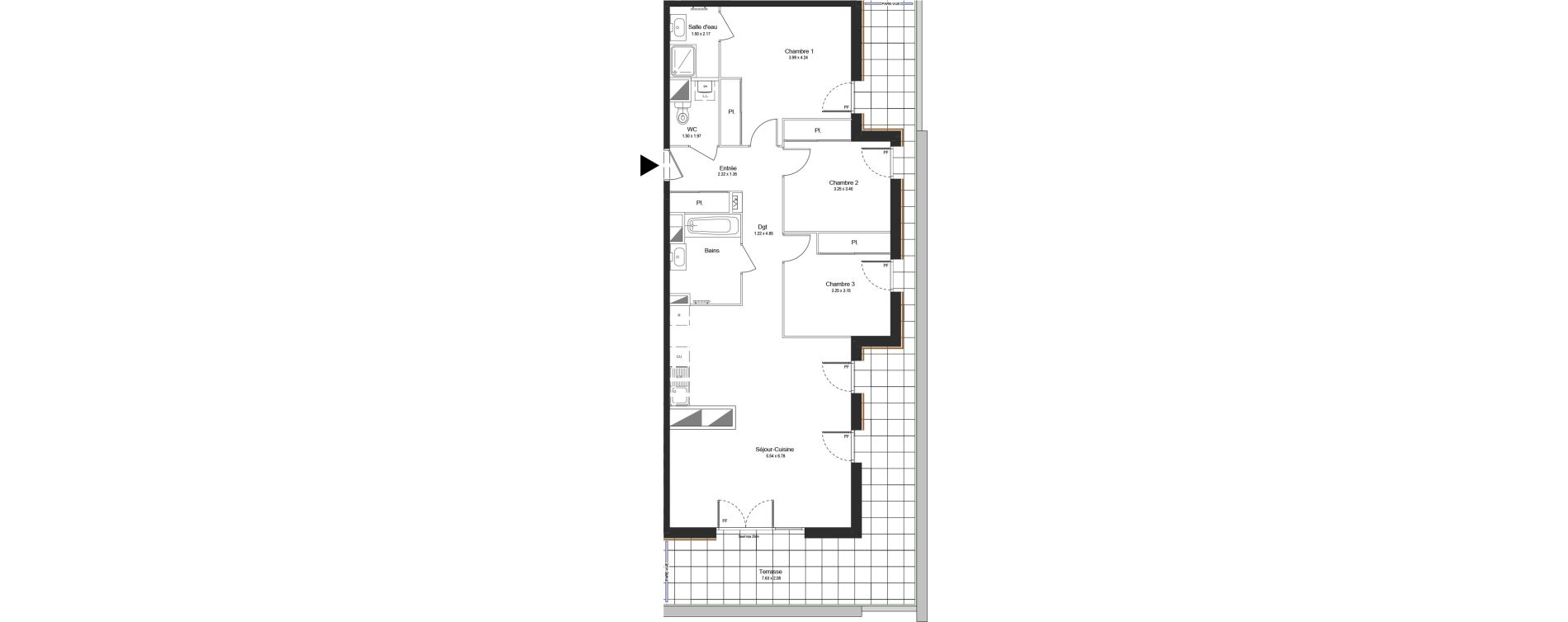 Appartement T4 de 90,97 m2 &agrave; Thonon-Les-Bains L&eacute;man - grangette