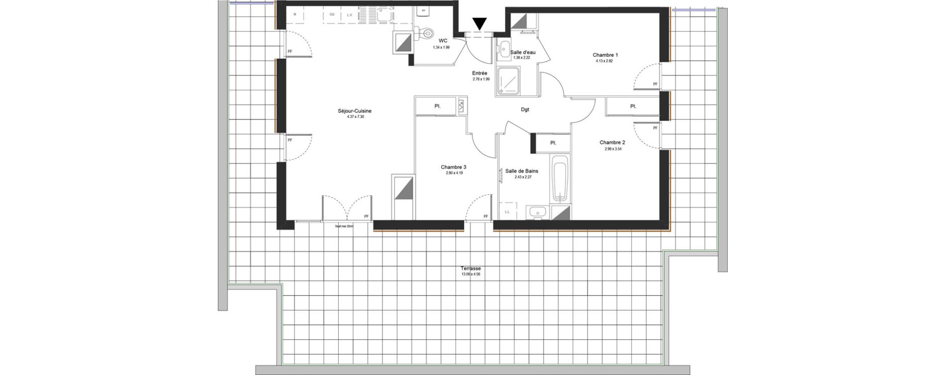 Appartement T4 de 84,98 m2 &agrave; Thonon-Les-Bains L&eacute;man - grangette