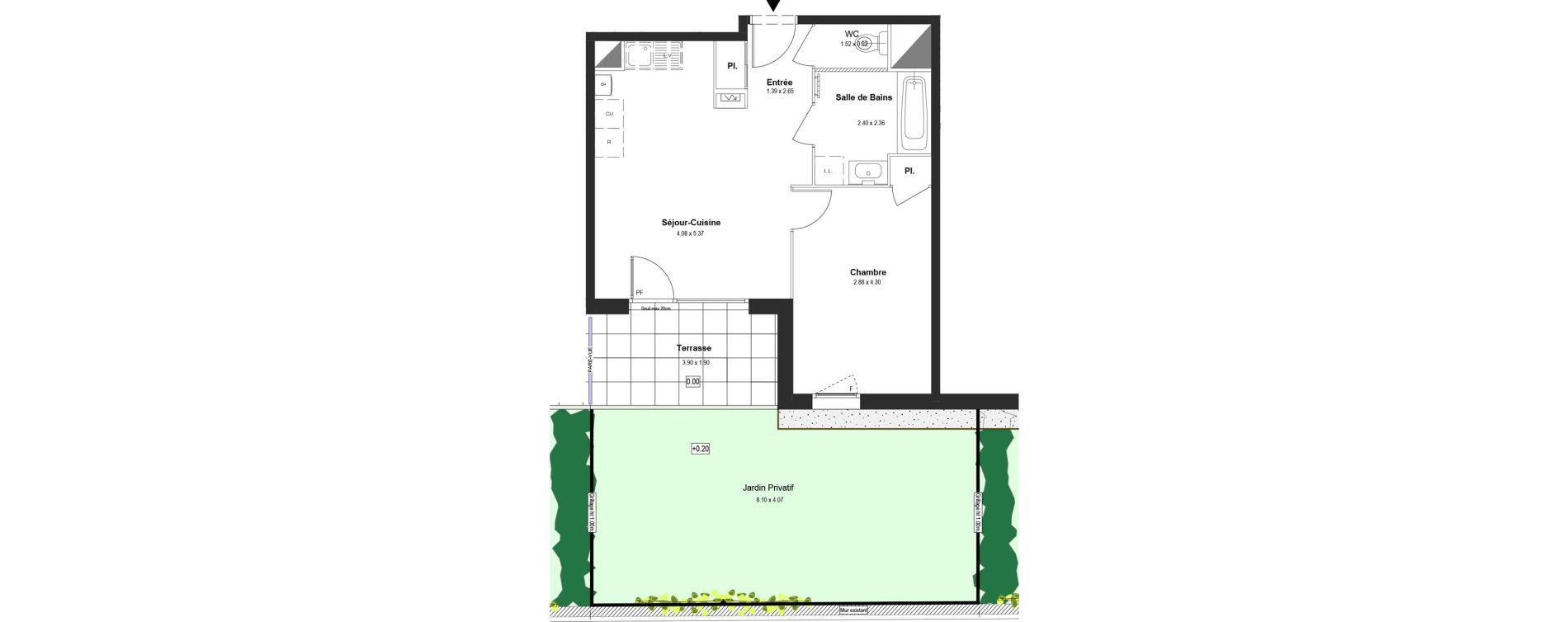 Appartement T2 de 42,50 m2 &agrave; Thonon-Les-Bains L&eacute;man - grangette