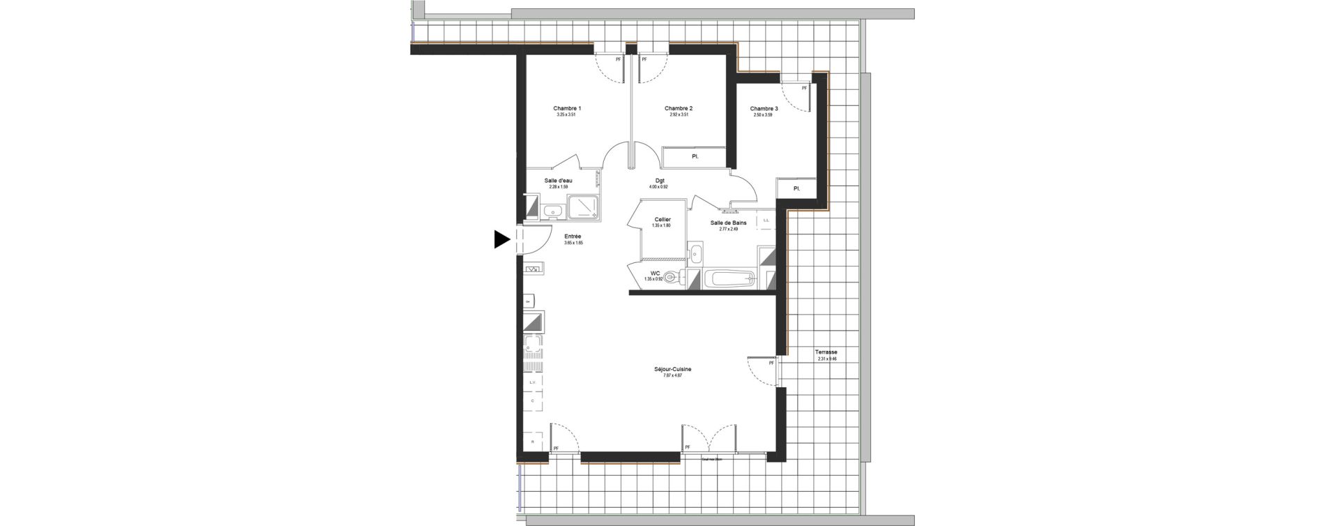 Appartement T4 de 94,93 m2 &agrave; Thonon-Les-Bains L&eacute;man - grangette