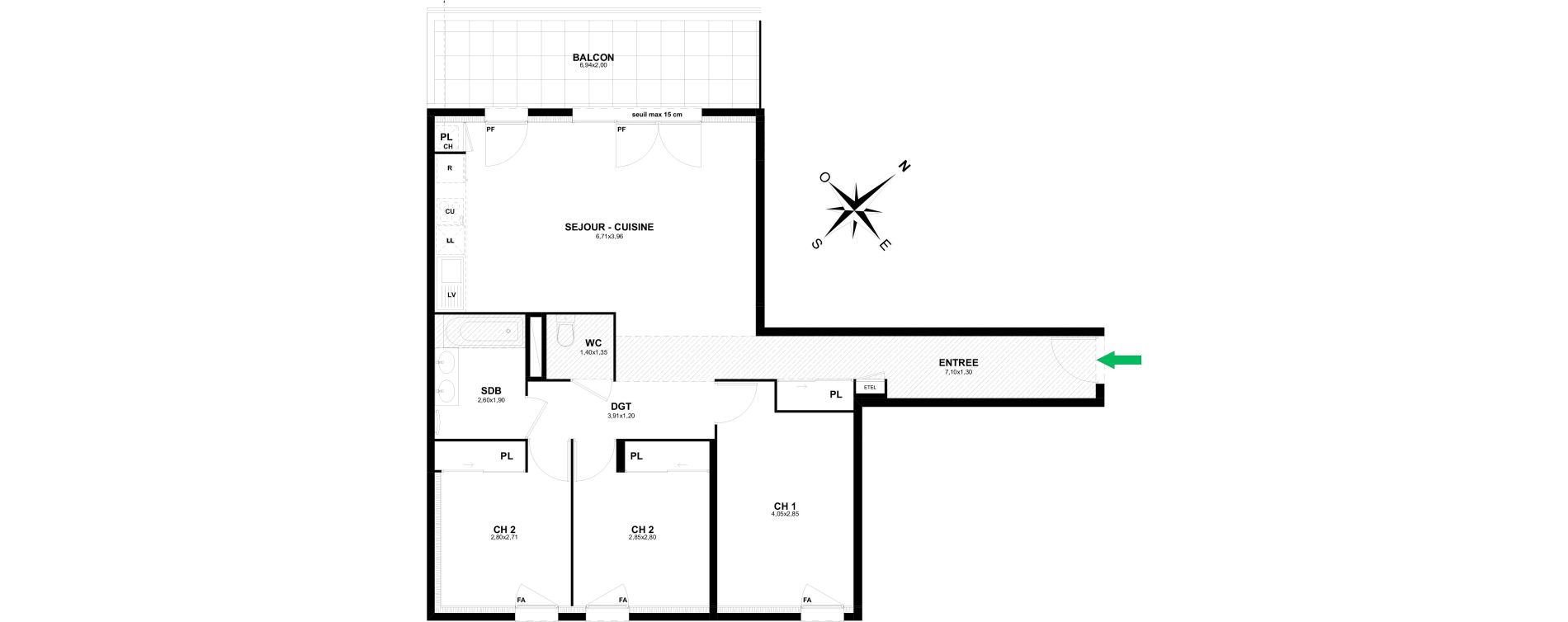 Appartement T4 de 82,76 m2 &agrave; Thonon-Les-Bains Rives - concise