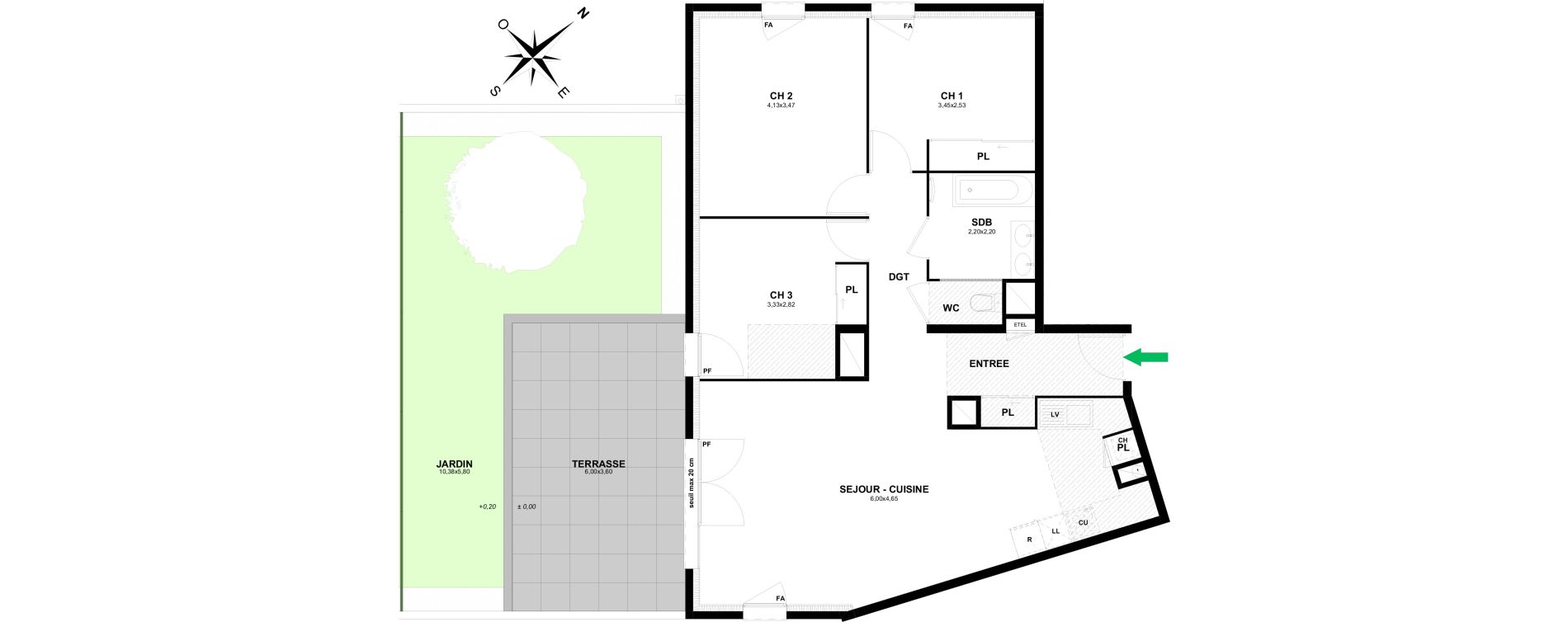 Appartement T4 de 88,00 m2 &agrave; Thonon-Les-Bains Rives - concise