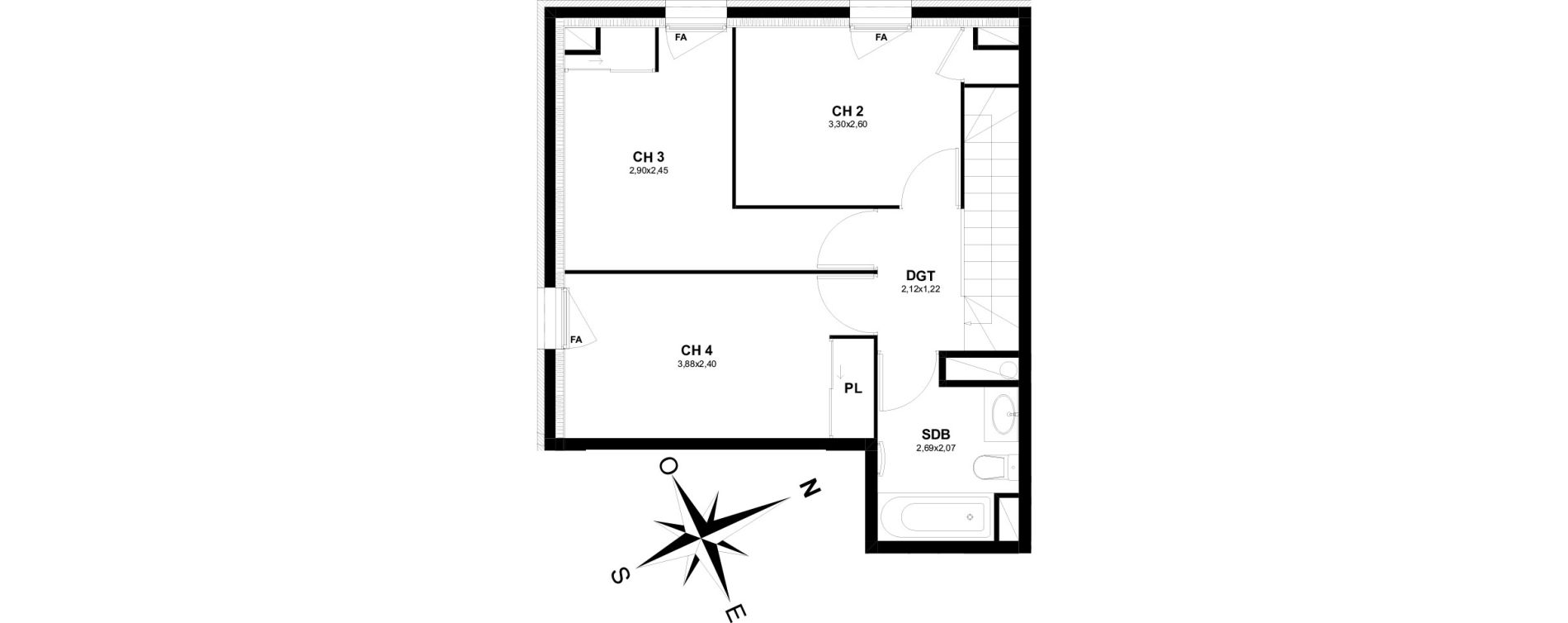 Appartement T5 de 96,93 m2 &agrave; Thonon-Les-Bains Rives - concise