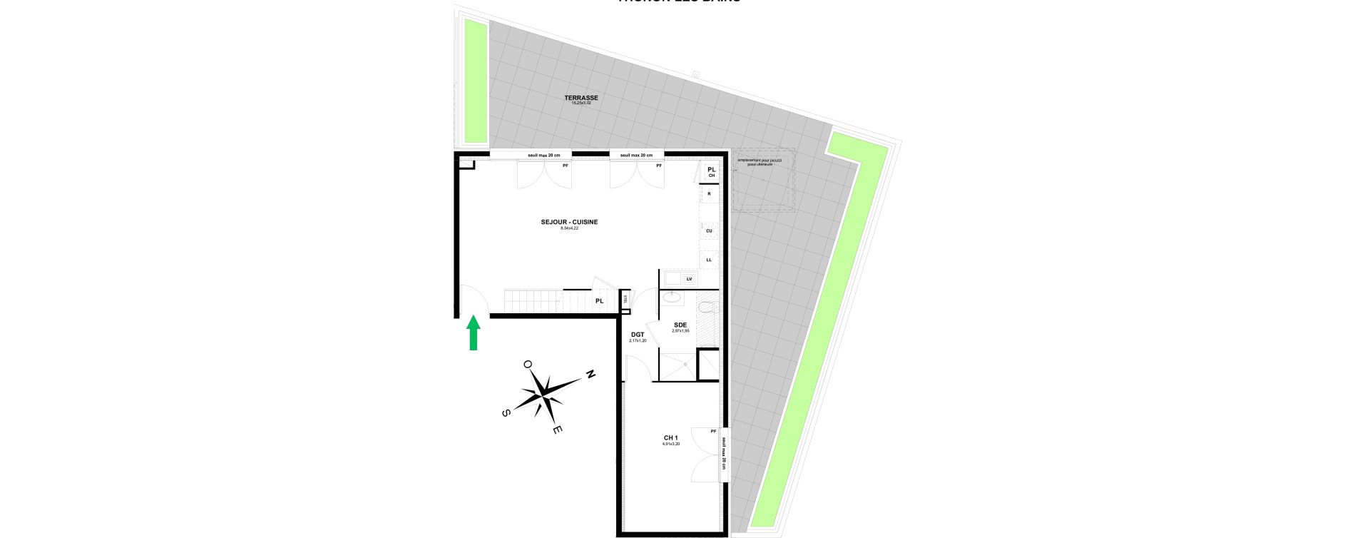 Appartement T5 de 114,26 m2 &agrave; Thonon-Les-Bains Rives - concise
