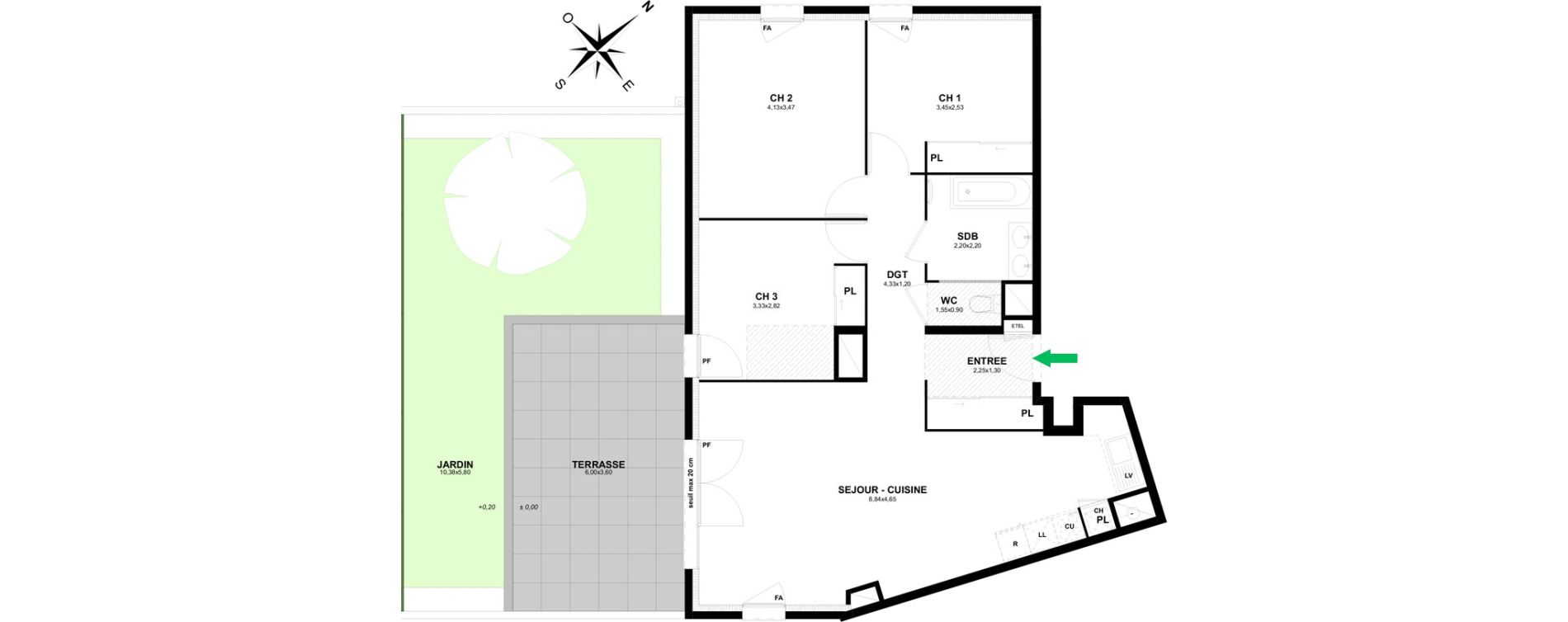 Appartement T4 de 84,62 m2 &agrave; Thonon-Les-Bains Rives - concise