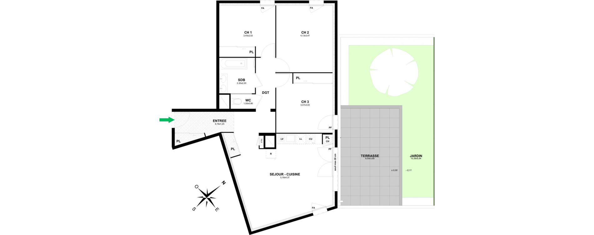 Appartement T4 de 86,52 m2 &agrave; Thonon-Les-Bains Rives - concise