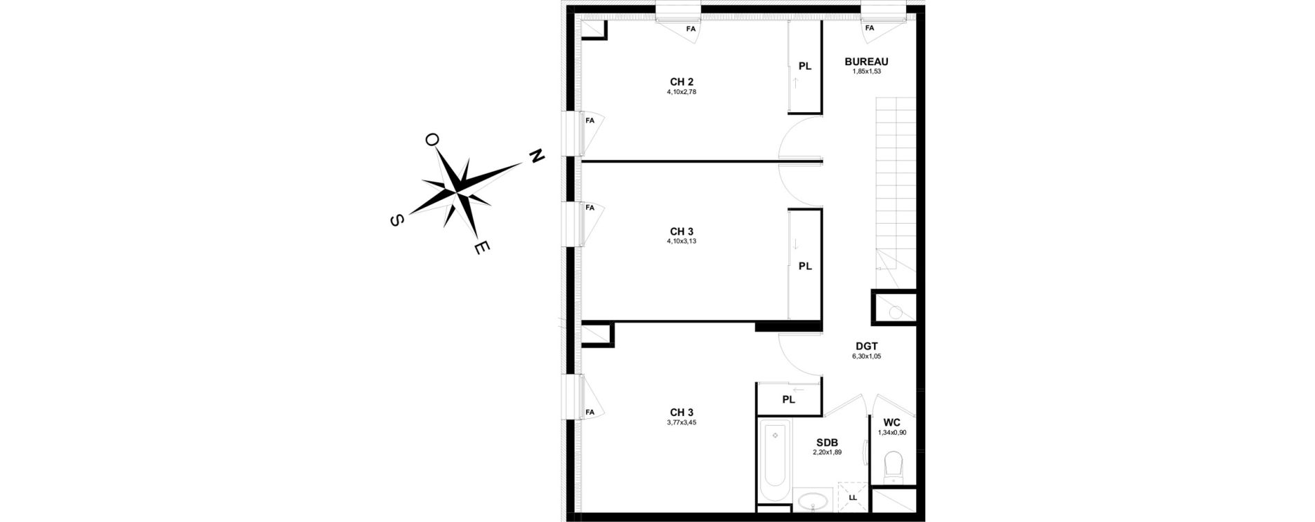 Duplex T5 de 118,24 m2 &agrave; Thonon-Les-Bains Rives - concise