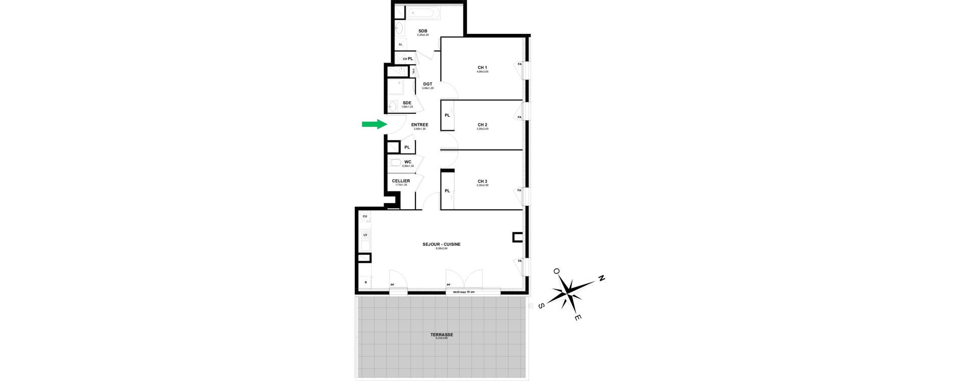 Appartement T4 de 87,45 m2 &agrave; Thonon-Les-Bains Rives - concise