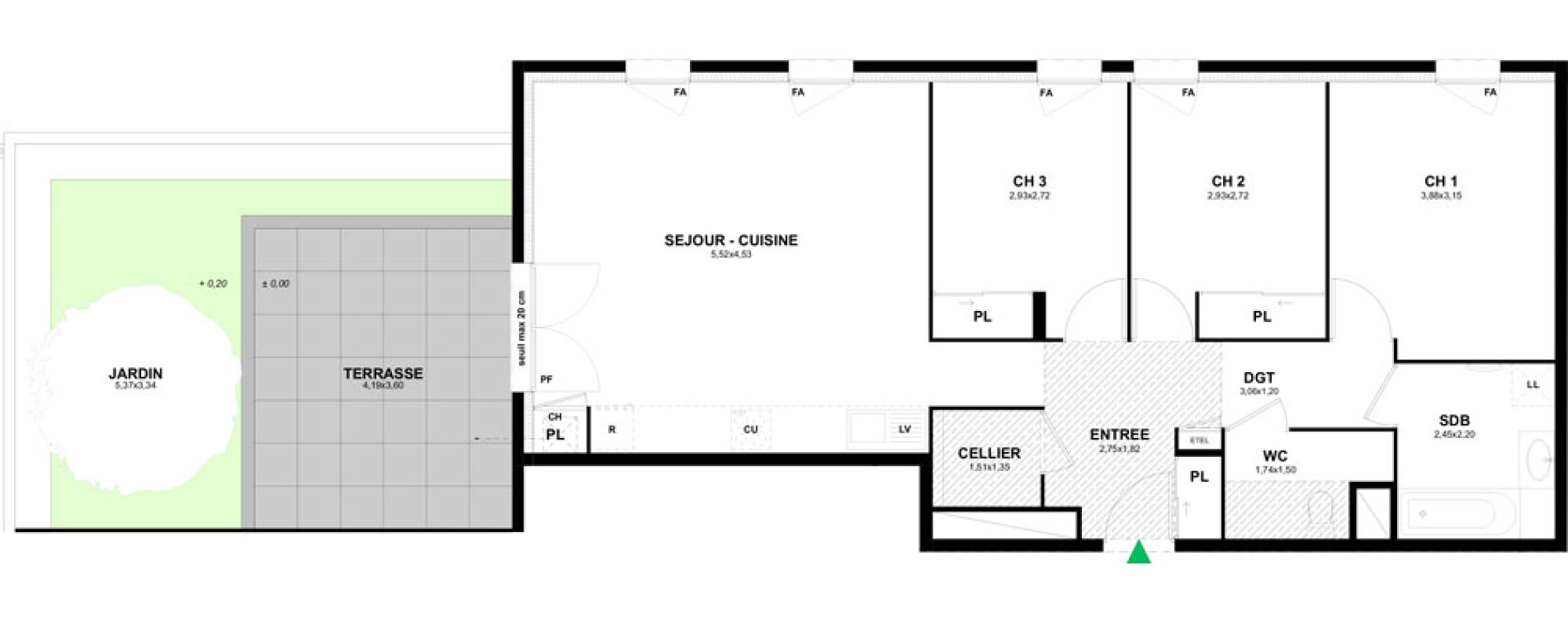 Appartement T4 de 80,85 m2 &agrave; Thonon-Les-Bains Rives - concise