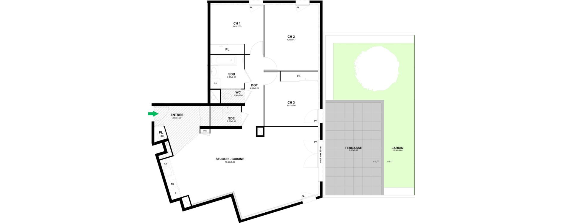 Appartement T4 de 104,72 m2 &agrave; Thonon-Les-Bains Rives - concise