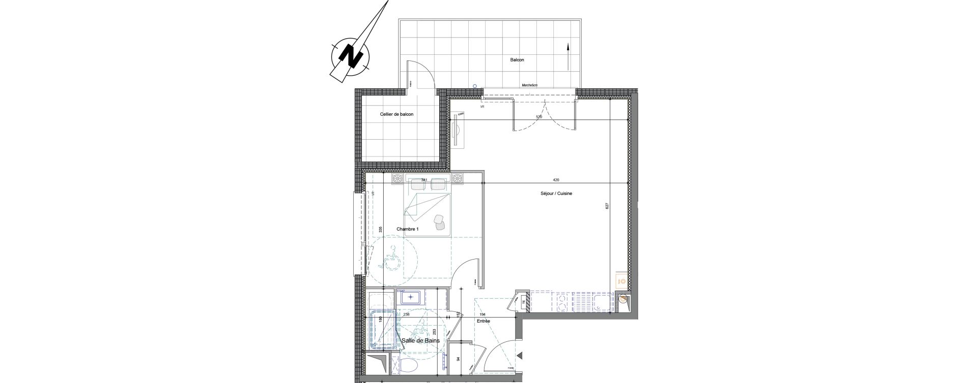 Appartement T2 de 48,73 m2 &agrave; Thonon-Les-Bains L&eacute;man - grangette