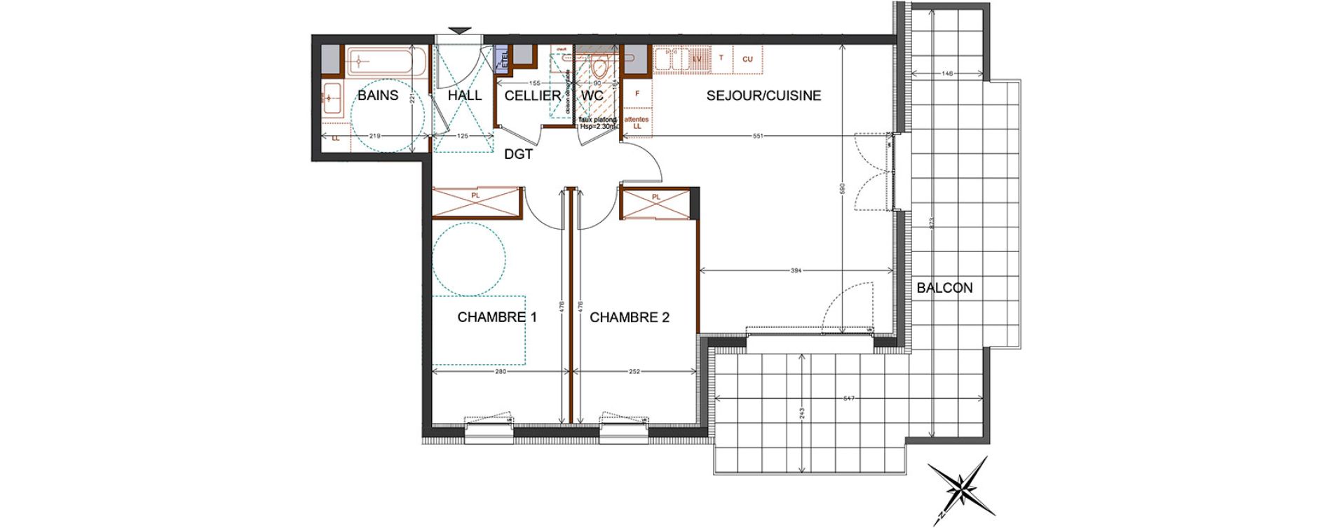 Appartement T3 de 67,33 m2 à Thonon-Les-Bains Centre