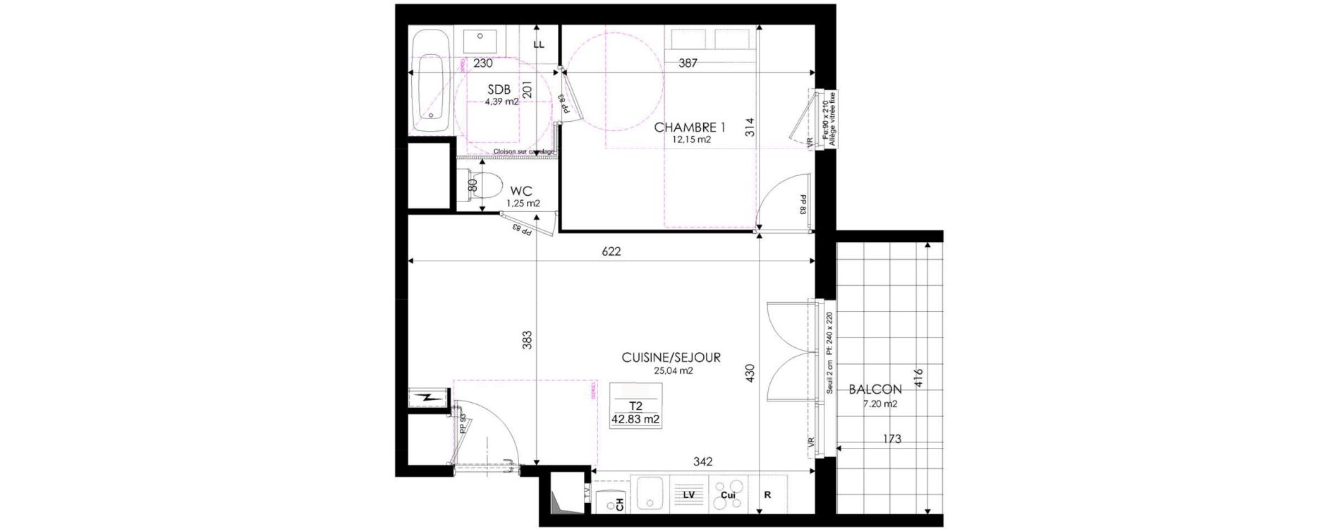 Appartement T2 de 42,83 m2 &agrave; Thonon-Les-Bains Centre