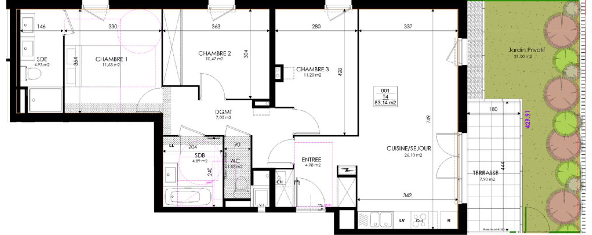 Appartement T4 de 83,14 m2 &agrave; Thonon-Les-Bains Centre