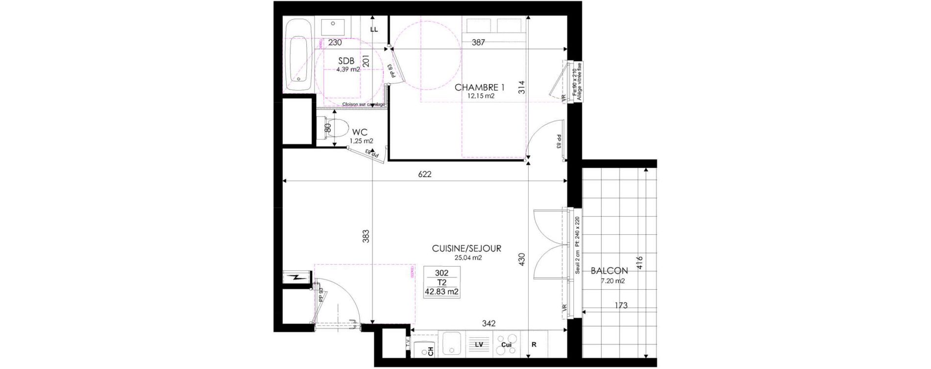 Appartement T2 de 42,83 m2 &agrave; Thonon-Les-Bains Centre