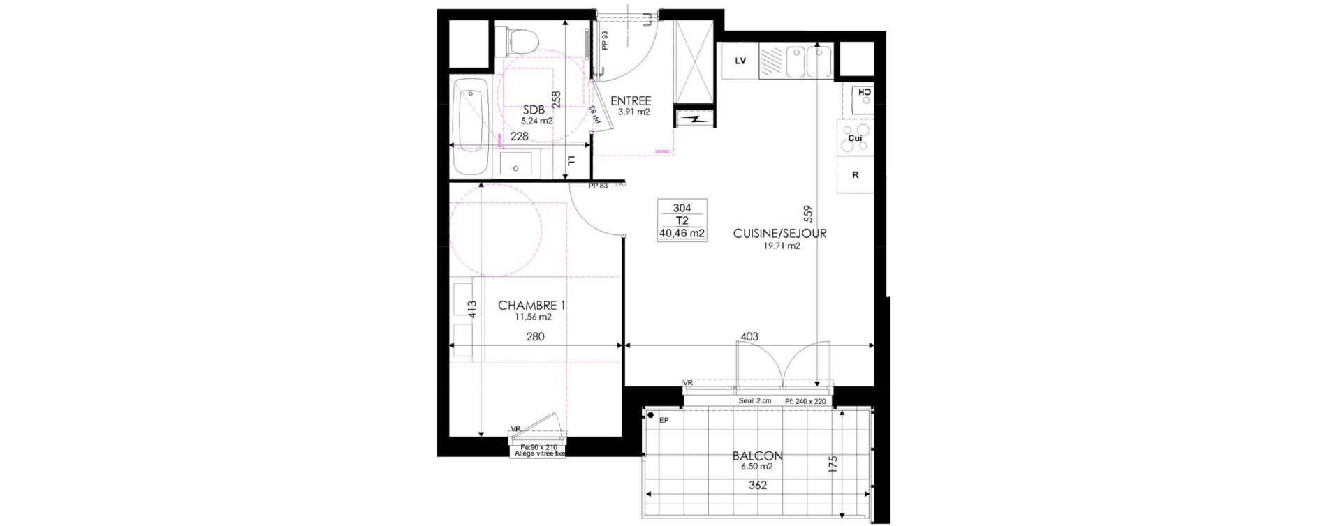 Appartement T2 de 40,46 m2 &agrave; Thonon-Les-Bains Centre