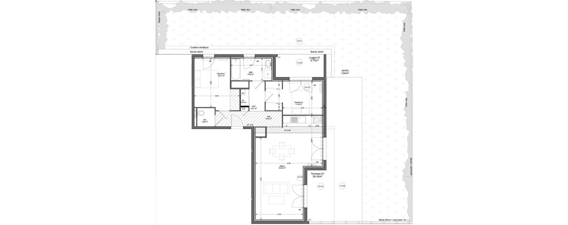 Appartement T3 de 74,10 m2 &agrave; Thonon-Les-Bains Rives - concise