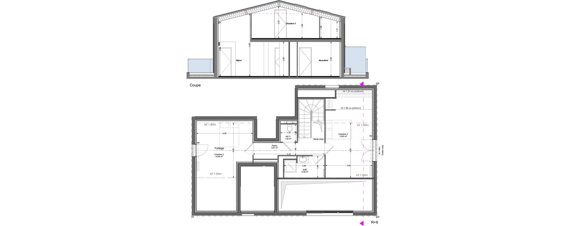 Duplex T4 de 105,17 m2 &agrave; Thonon-Les-Bains Rives - concise